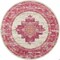 Homeroots 8 ft. Round Ivory & Fuchsia Distressed Area Rug 385327 - alternate 1